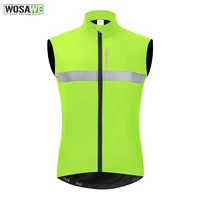 wosawe winter fleece cycling thermal vest water repellent jacket mountain bike reflective sleeveless vest warm cycling clothing