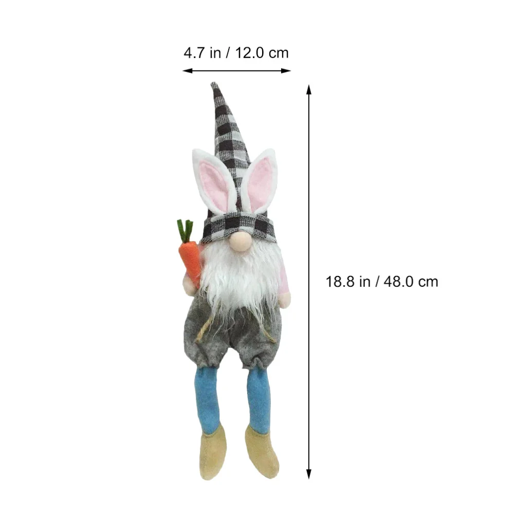 

Creative Easter Bunny Gnome Desktop Rabbit Shaped Ornanemt Easter Ornament