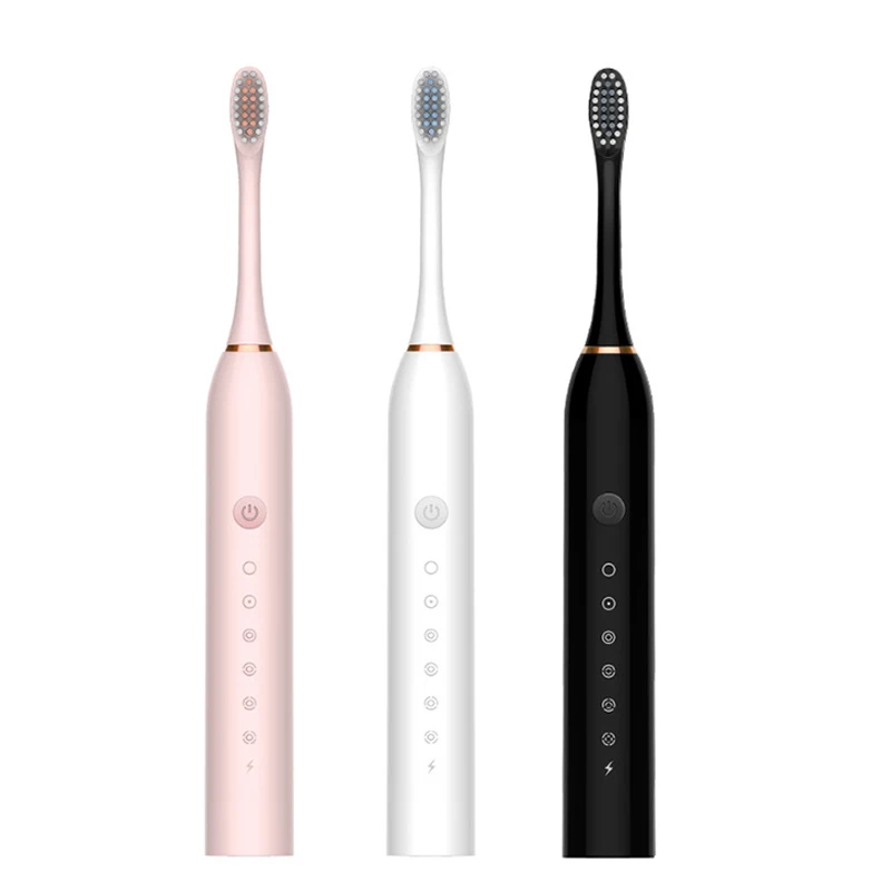 

Sonic Electric Toothbrush For Adult With Timer Brush 6 Mode USB Rechargeable Electric Toothbrush Soft 4pc Replacement Heads