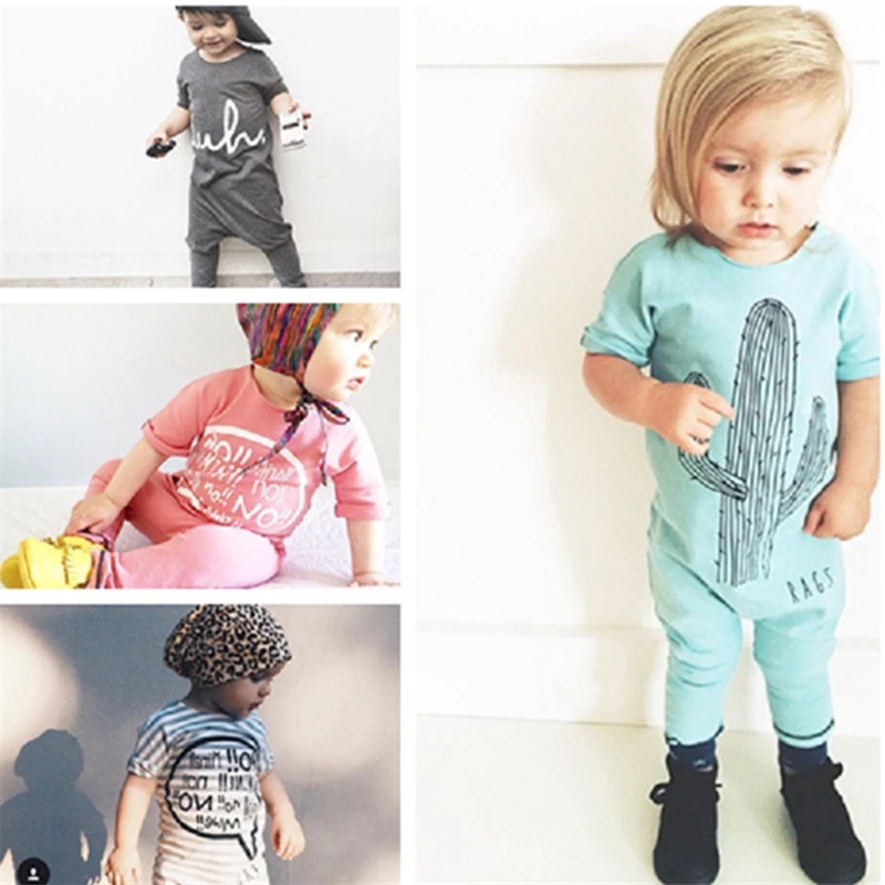 

Summer Baby Girls Boys Jumpsuit Cartoon Printed Cotton Toddler One-piece Short Sleeves Romper Newborn Clothing 6M 9M 12M 18M