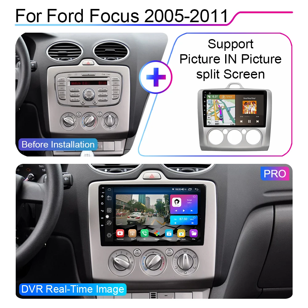 Автомагнитола XIMA Pro мультимедийный проигрыватель 2DIN на Android 10 0 для ford focus EXI MT 2 3 Mk2