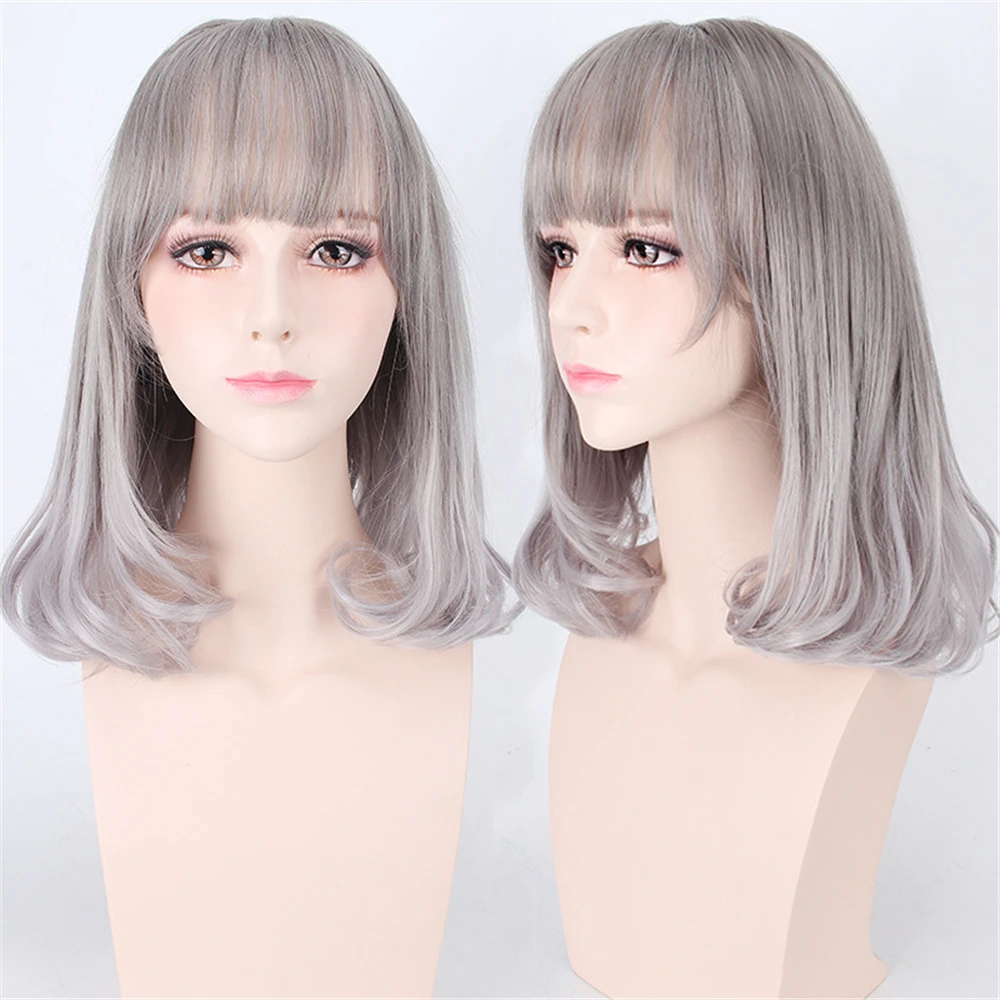 Парик женский короткий волос Qi воздух челка пушистый реалистичный девушка парик