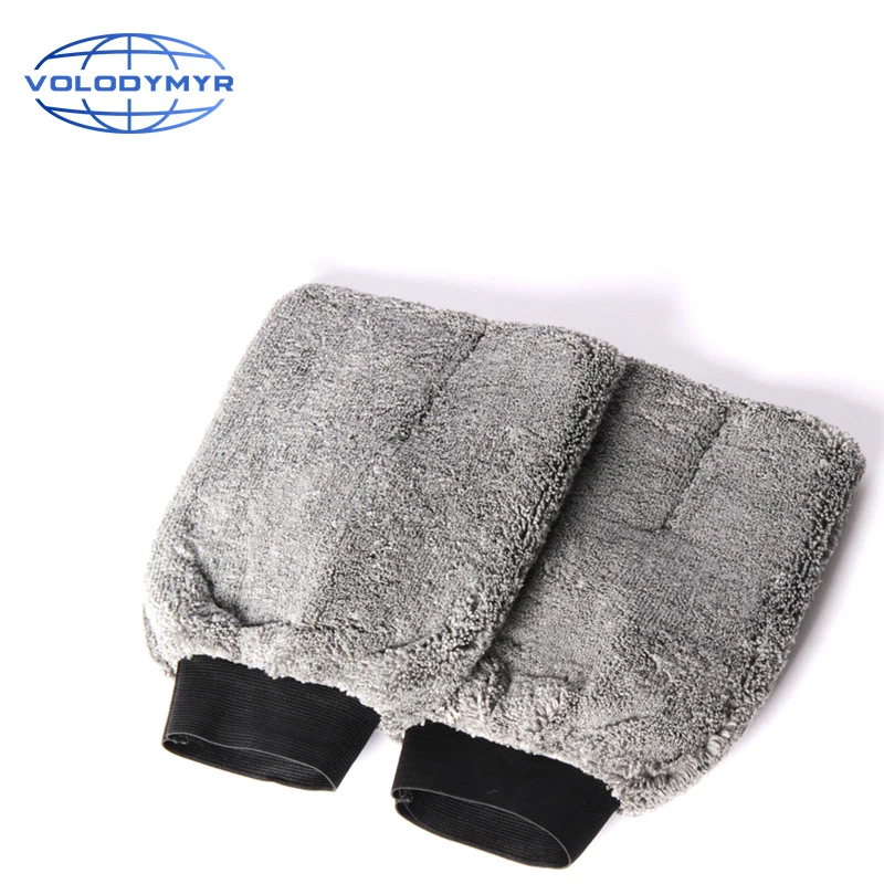 

Waterproof Car Wash Microfiber Chenille Gloves Thick 2pcs Car Cleaning Mitt Double-faced Glove Auto Care Wax Detailing Brush