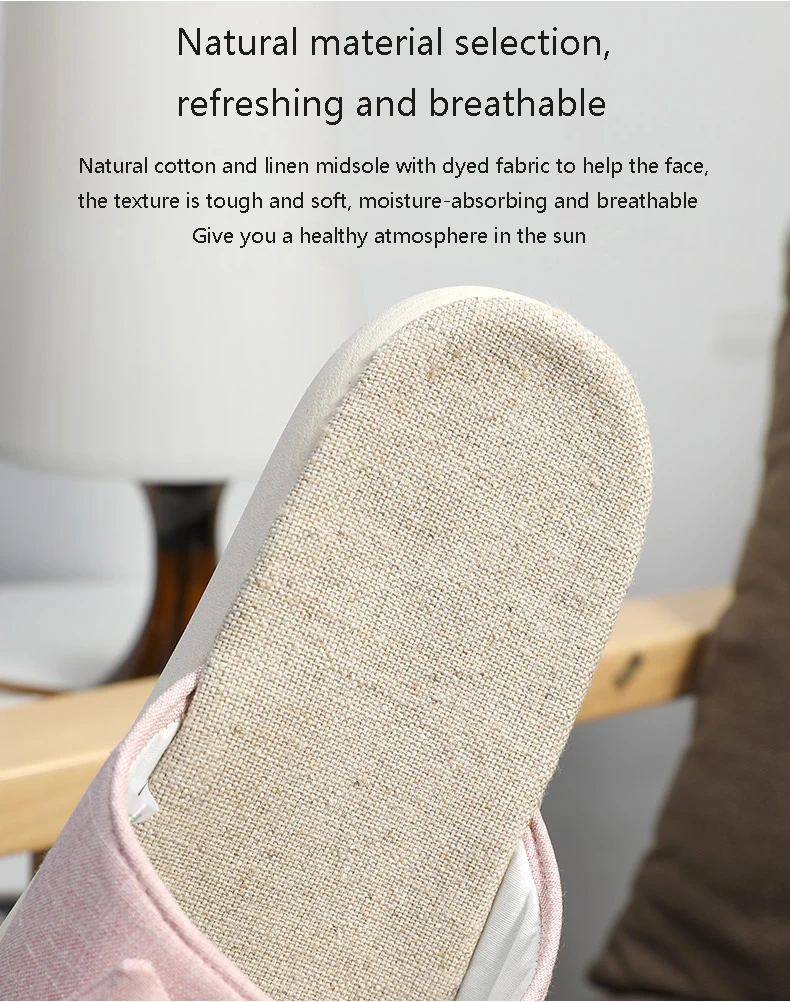 POSEE/Новинка Женские хлопковые и льняные тапочки Модные домашние в полоску