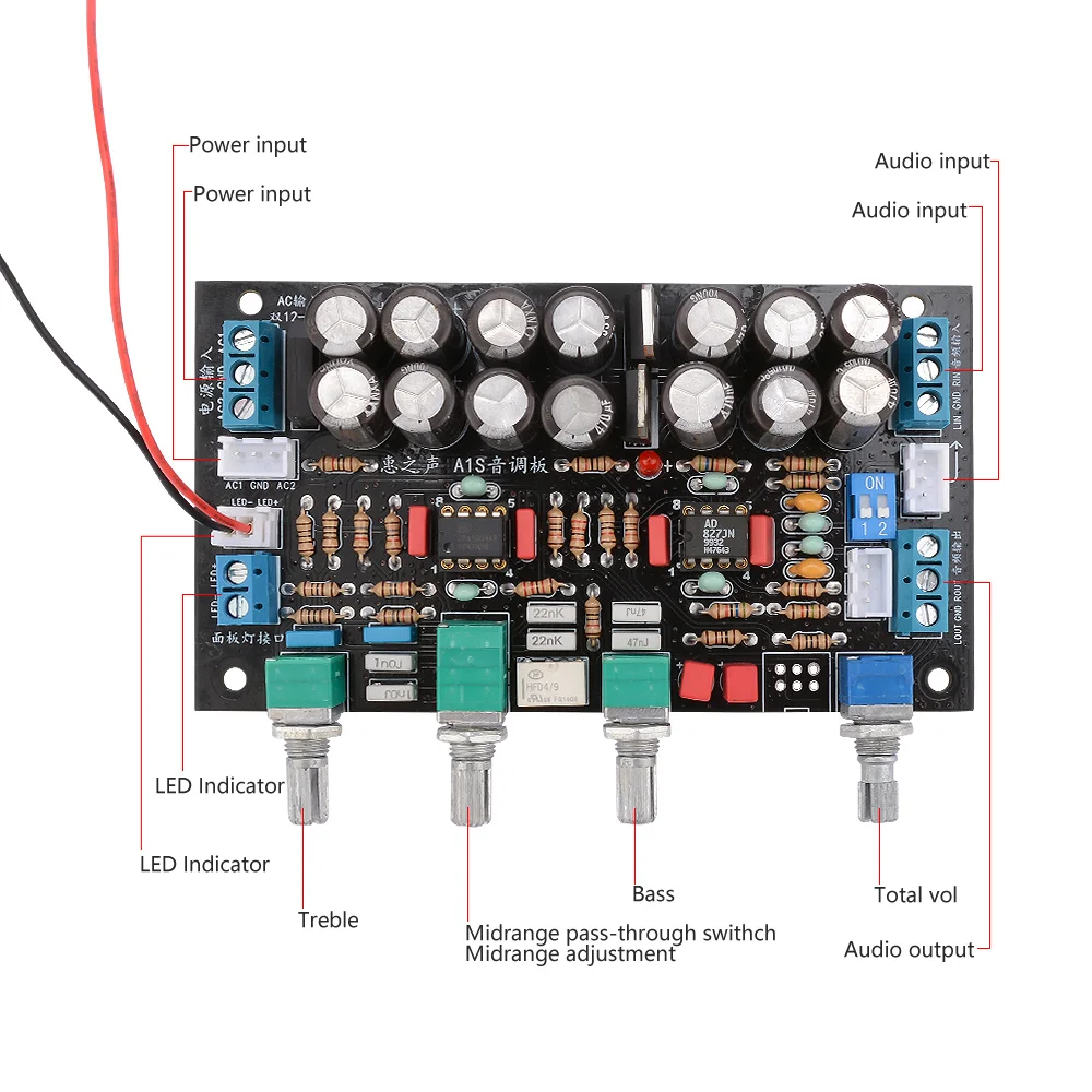 AIYIMA OPA2604+ AD827JN предусилитель тональная плата Hi-Fi предусилитель регулировки громкости NE5532 усилитель тональности предварительно Ампер Dual AC15V-18V