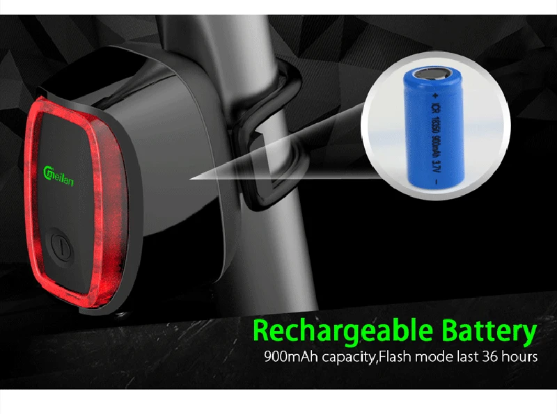 X6 Taillight 6 Modes Bicycle Tail Light USB LED Bike Lamp Cycling FlashLight IPX5 Waterproof Accessories Smart Brake | Спорт и
