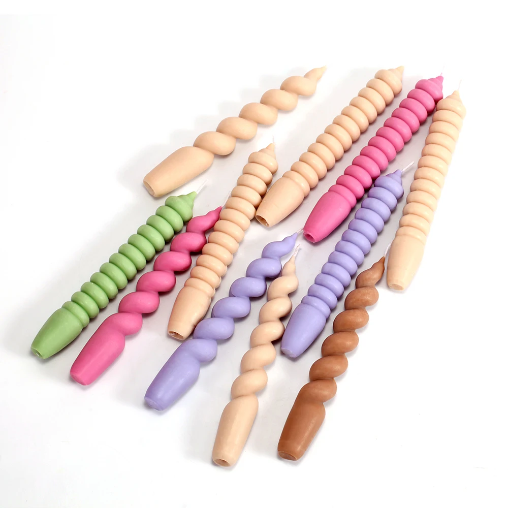 

Nicole Spiral Pillar Candle Mold for Silicone Handmade Twisted Cylinder Aromatherapy Wax Making Mould Craft Supplies Home Decor