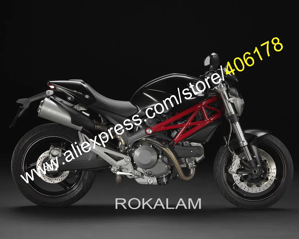 

For Ducati 696 795 796 M1100 2009 2010 2011 2012 2013 1100 1100S Black New ABS Bodywork Fairing (Injection Molding)