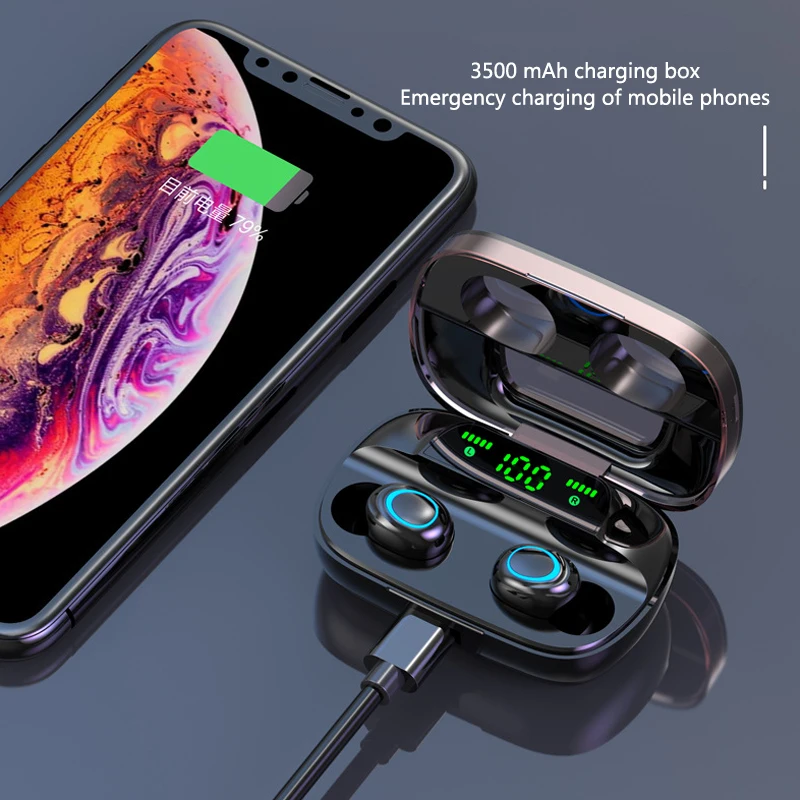 Bluetooth наушники бинауральные беспроводные спортивные 5D стерео водонепроницаемые