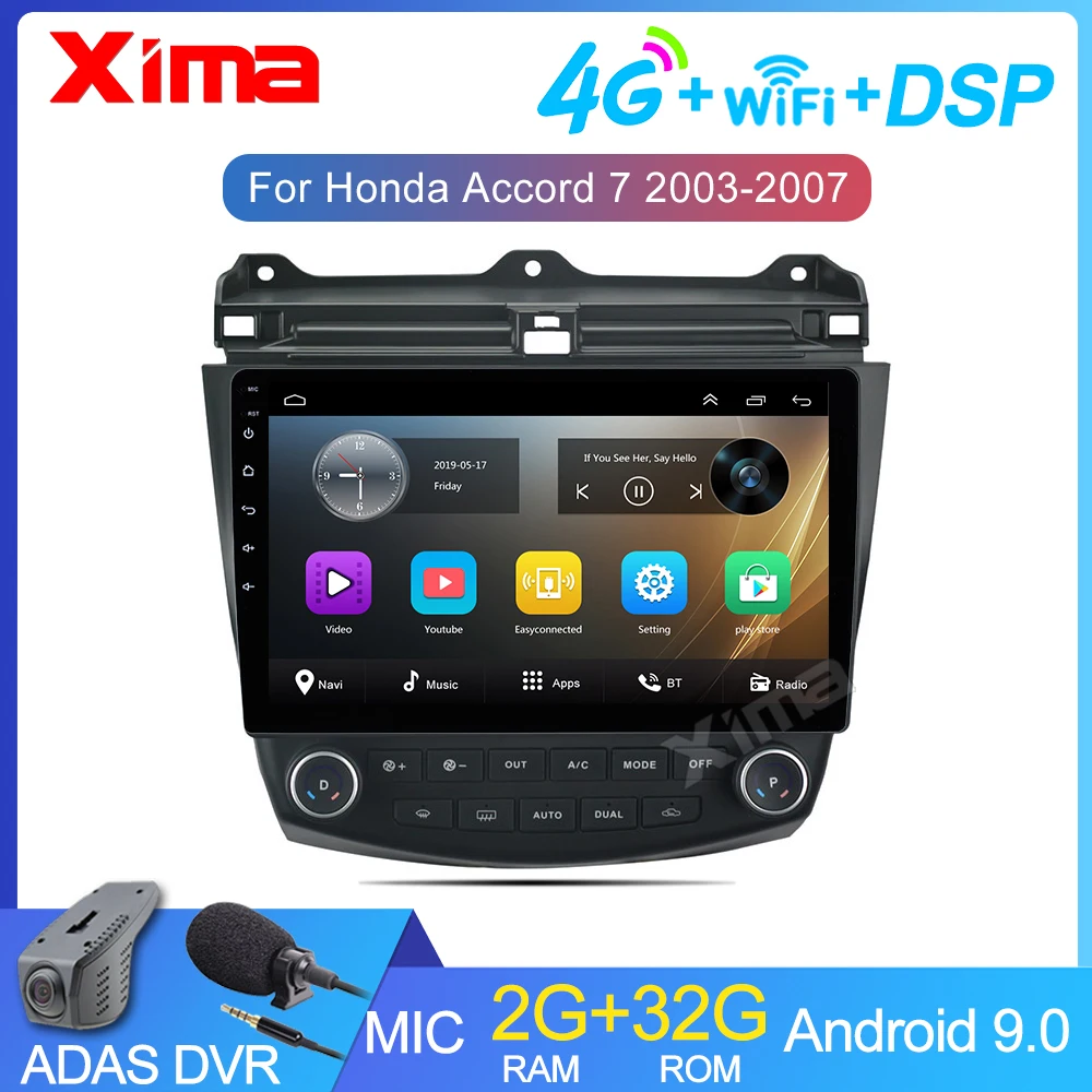 

Автомагнитола XIMA10, мультимедийный проигрыватель для Honda Accord 7 9,0-2003, Android 2007, 4G LTE, 2 din, android, GPS-навигатор