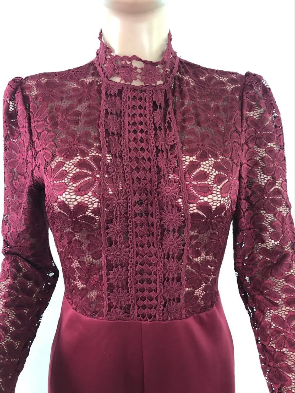 Кружевное платье в стиле пэчворк Для женщин комбинезон Повседневное с длинным