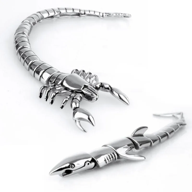 EDC Открытый самообороны Титановая Сталь Серебряная акула браслет-Скорпион многофункциональный инструмент властная Акула Панк локомотив мужчины
