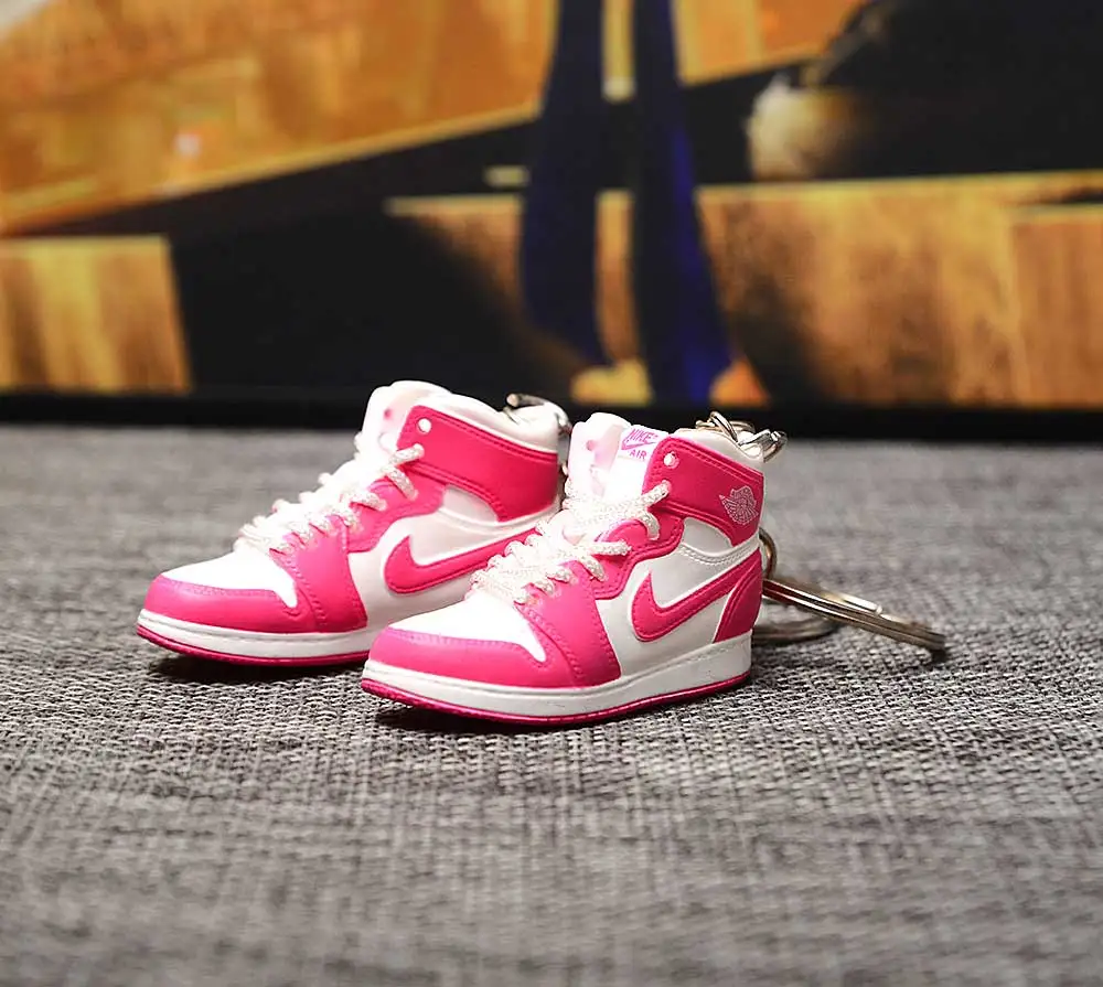 a pair w metal ring Дропшиппинг тапки обуви брелок 1 3D мини-кроссовки "OW CHICAGO" Спортивная обувь тапки брелки - Цвет: a pair w metal ring