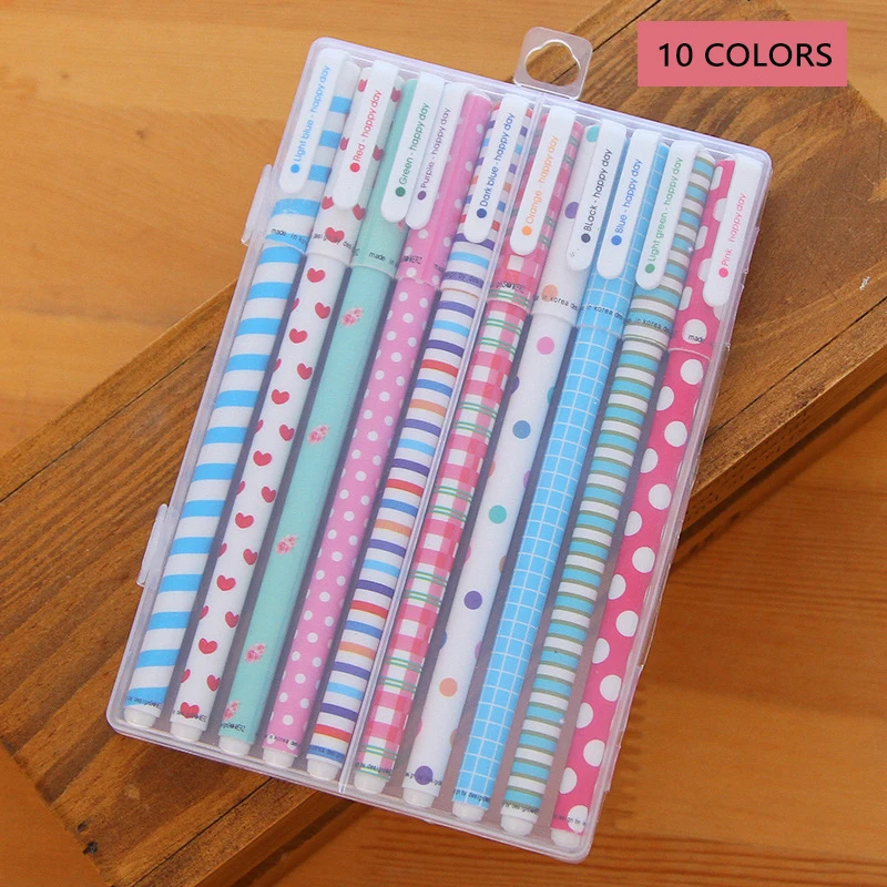 Женская цветная ручка цветок животное звездная звезда игла 0 5 мм милые ручки для