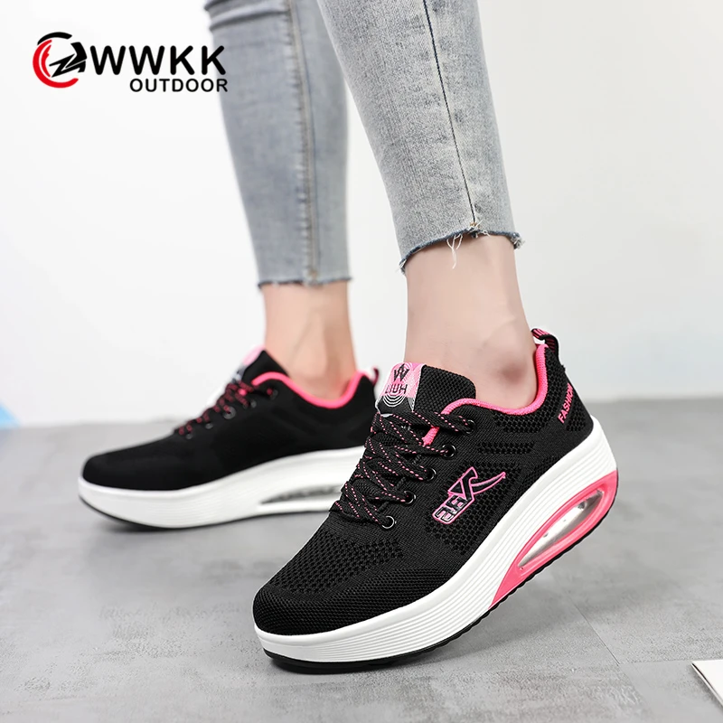 WWKK/Женская обувь на платформе Женские повседневные кроссовки из дышащей сетки