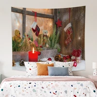 laeacco christmas tree popular wall hanging cloth false window scenery tapestry home decoration christmas gift