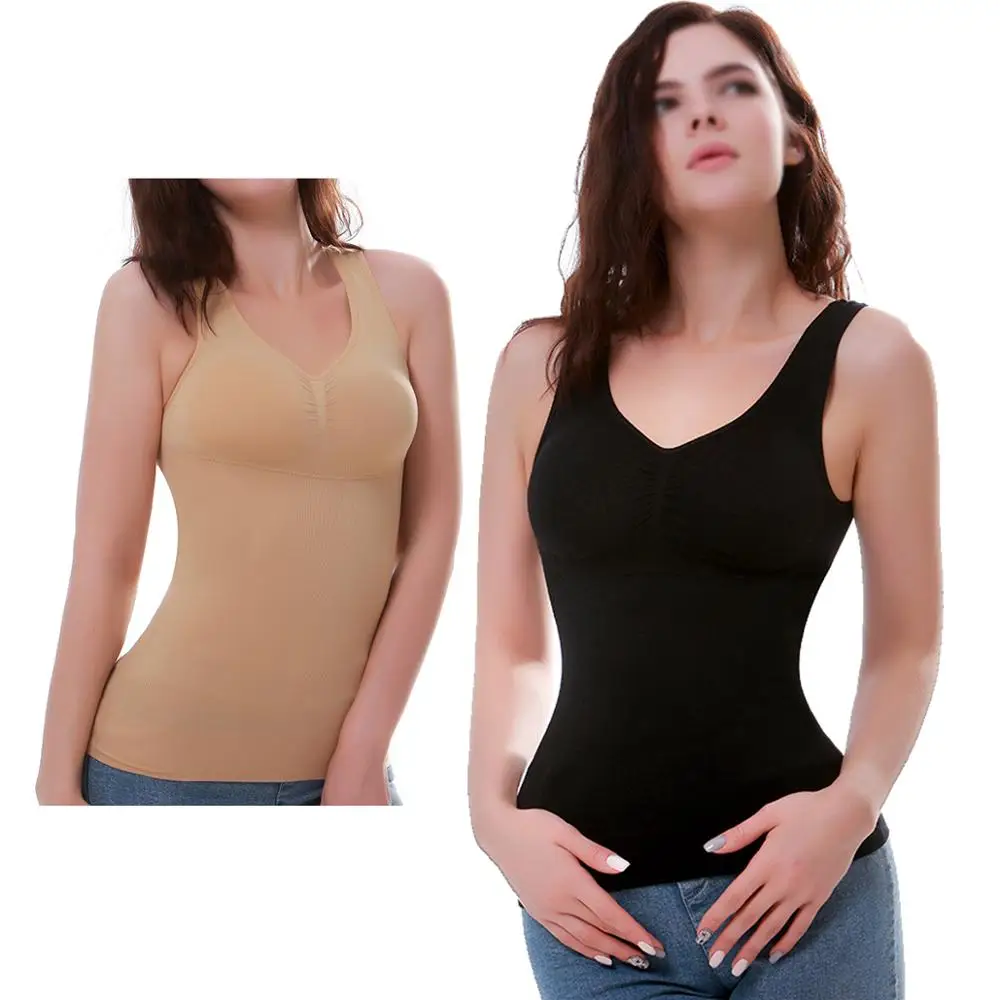 Женский топ без рукавов с эффектом живота бесшовный бюстгальтер облегающая