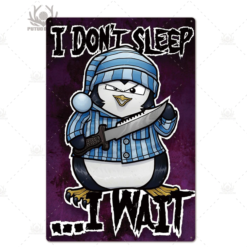 TH3027 Crazy Penguin металлический плакат Забавный металлический оловянный знак железная Живопись Домашний Декор декоративная металлическая тарелка Настенный декор - Цвет: TH3027