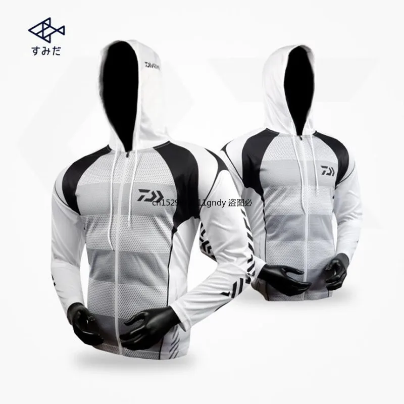 

New DAIWA Fishing Clothing Hooded Men Jacket Waterproof Quick-Drying Coat Fishing Shirt For Hiking Cycling Fishing Clothes Pesca