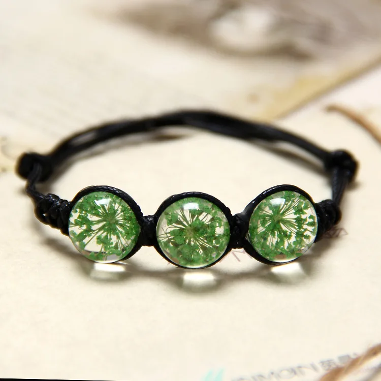 Натуральный белый кристалл камень браслет многоцветный вечный цветок ручной