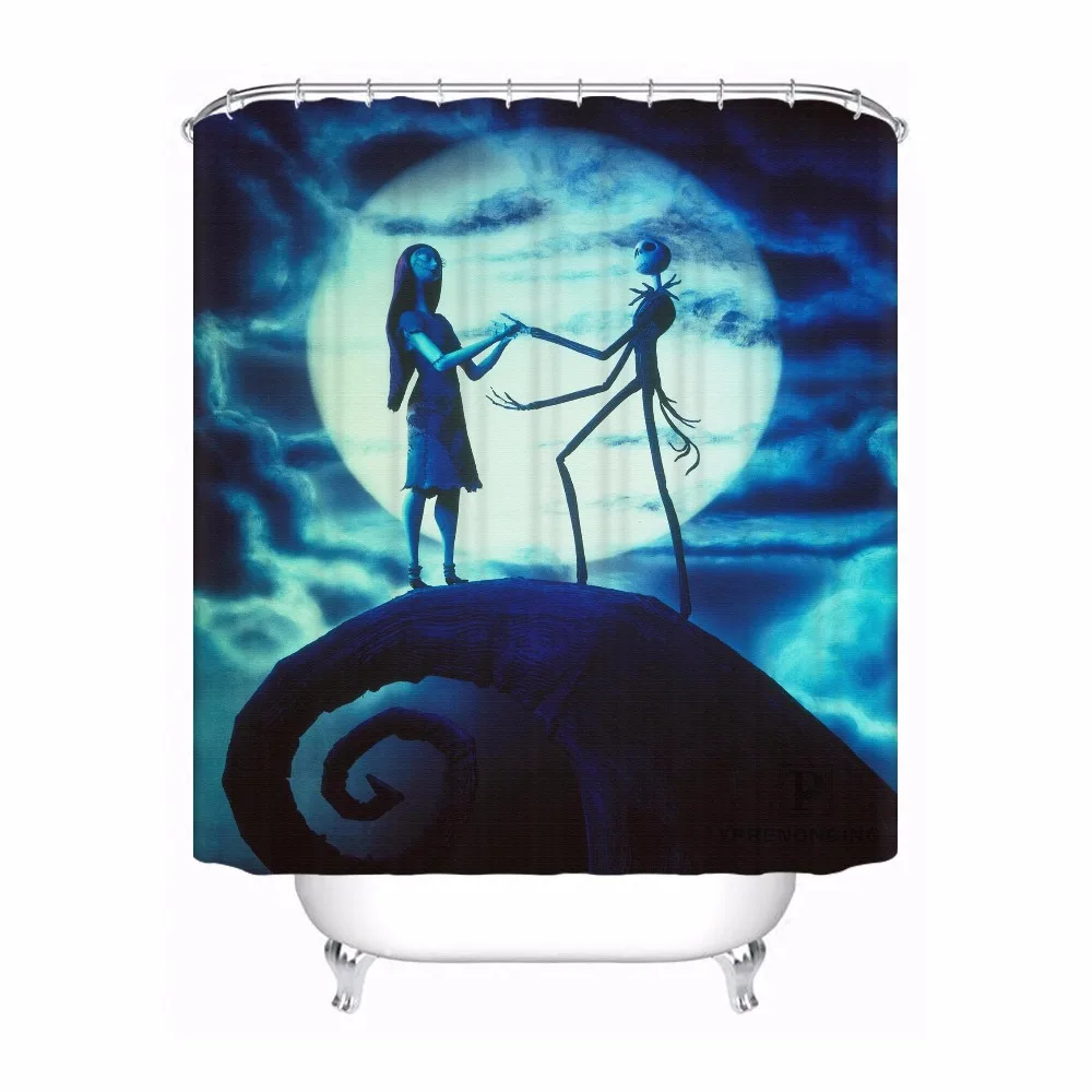 Custom Waterproof Shower Curtain Nightmare Before Christmas Printed Bathroom Decor Various Sizes #180320-02-247 | Дом и сад