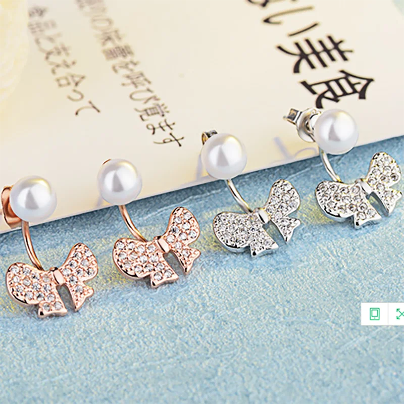 

Foxanry Prevent Allergy 925 Sterling Silver Stud Earrings for Women New Trendy Sparkling Butterfly Elegant Wedding Jewelry Gifts