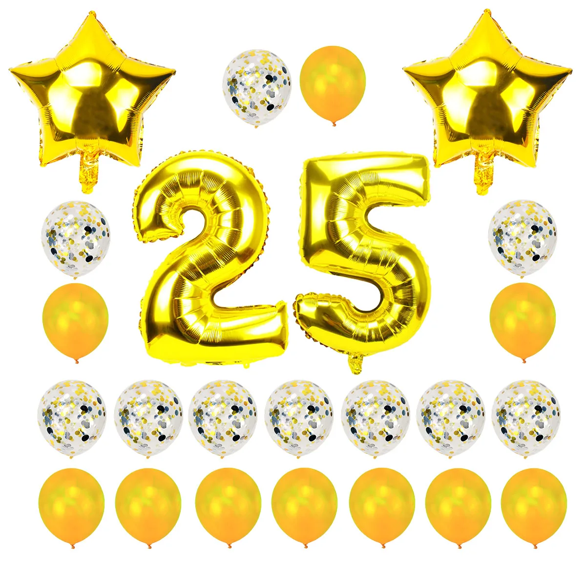 24pcs gold 38 шт. 32 дюйма розовое золото номер 25 фольга гелиевые шары 25 день рождения украшения 25 лет 25 день рождения поставки Globos - Цвет: 24pcs gold