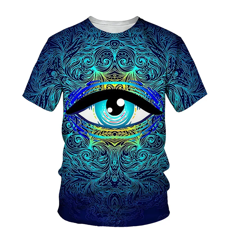 

2021 3 d Printing T-Shirt In The Summer Of New Retro Human Eyes Oneck Short-Sleeved T-Shirts Men Interesting T-Shirt Style