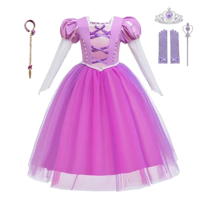 Girl Rapunzel Dress Kids Fancy Tangled Princess Dresses Children Carnival Christmas Cosplay Costume Kids Birthday Party Dresses