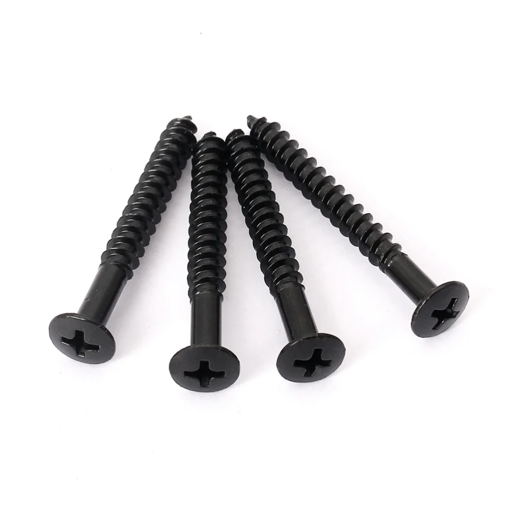 

4pcs Guitar Neck Plate Screws For Strat Guitar Neck Plate Mounting Screws (Chrome-color)