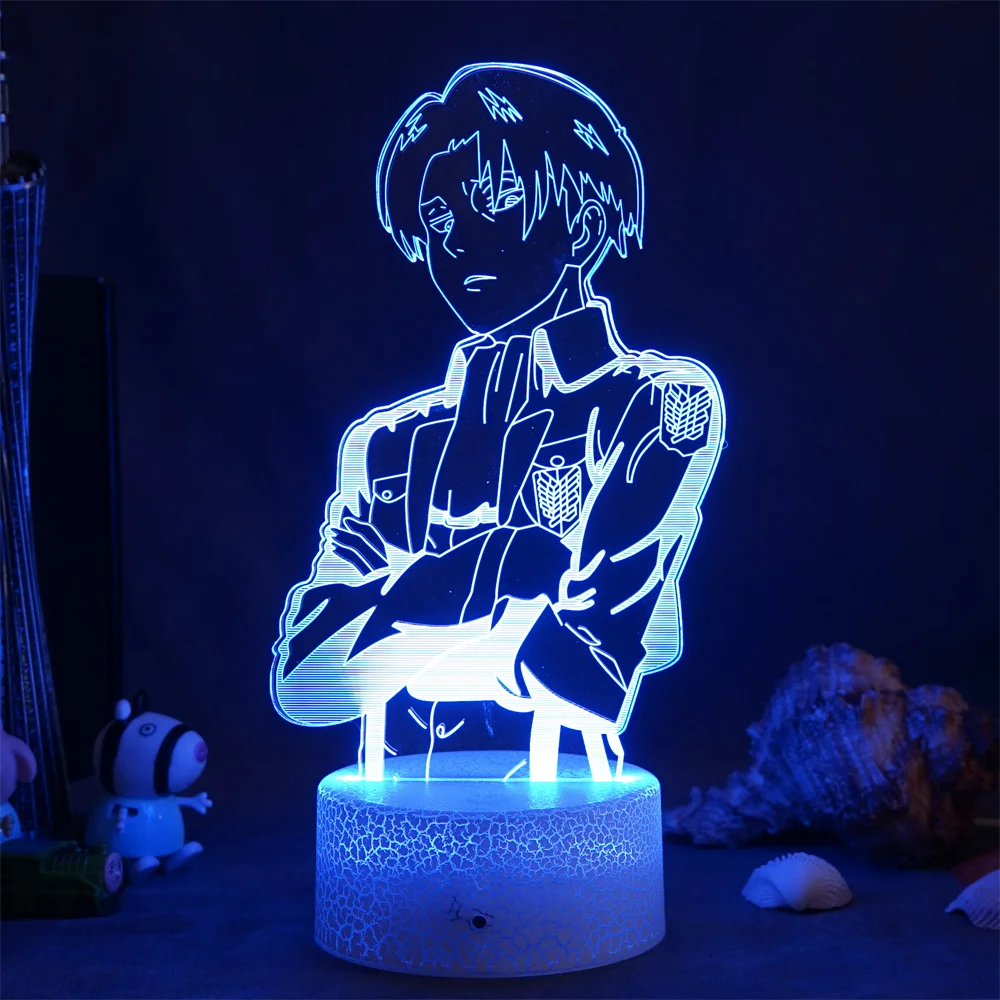 Оптовая продажа Светодиодная настольная лампа атака на Титаны аниме капитан