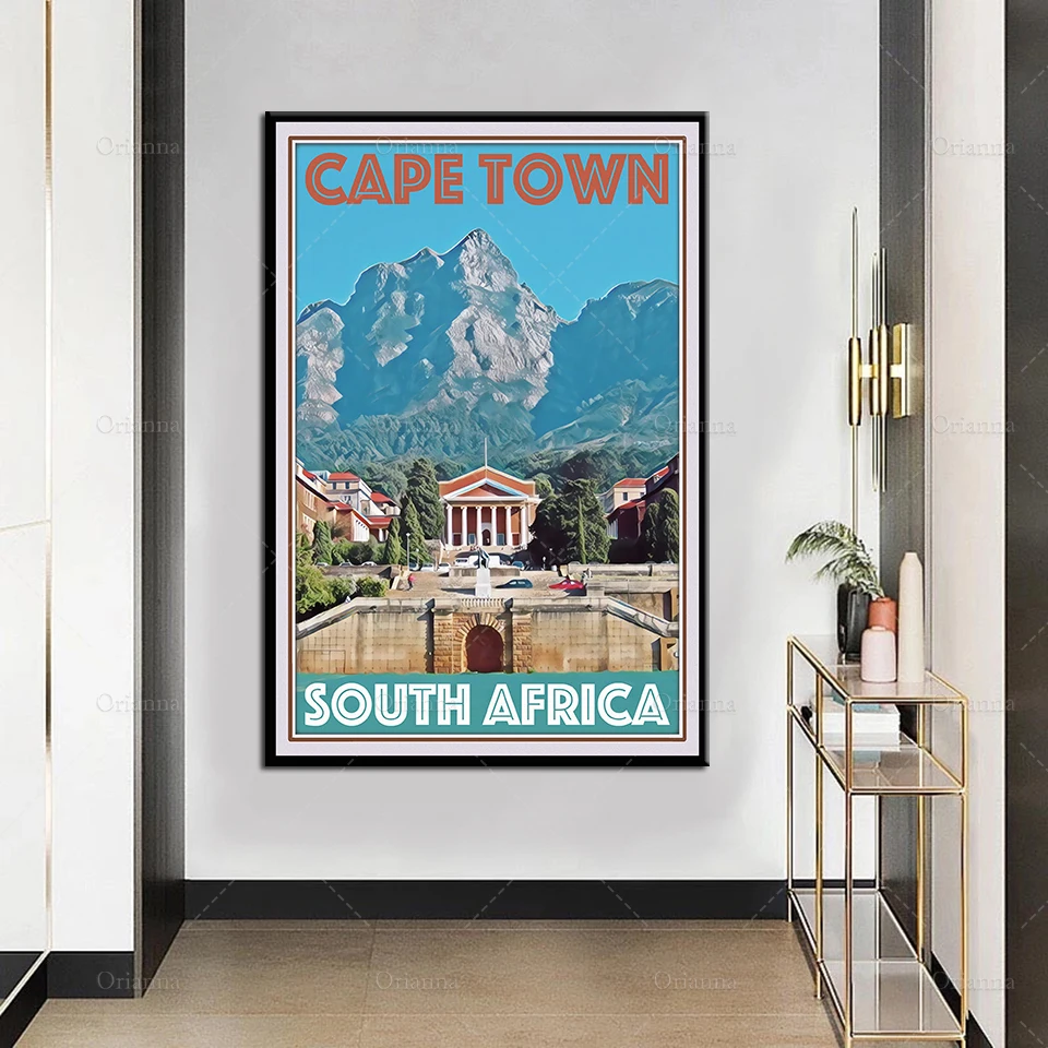 Ретро винтажный стильный постер для путешествий в Кейптаун Южная Африка