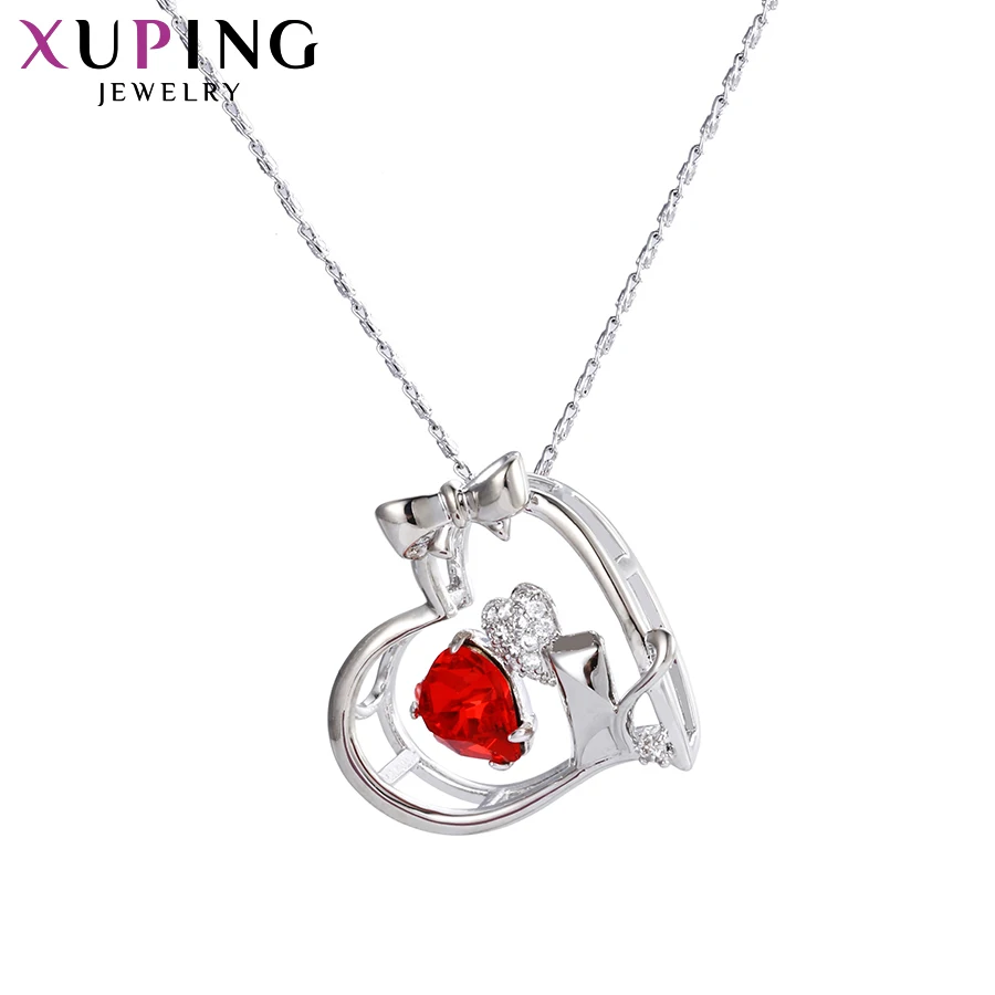 Xuping Двойное сердце ожерелье кристаллы от Swarovski Вечная любовь ювелирные изделия