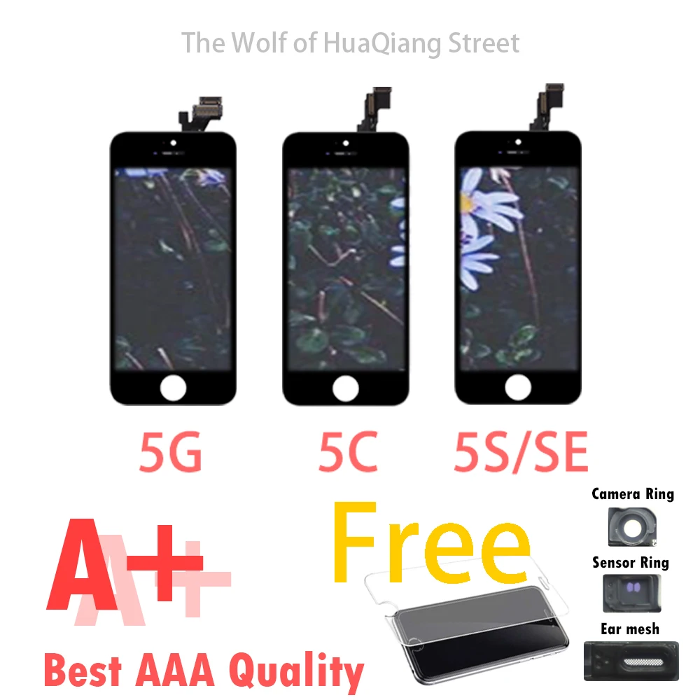 Высококачественный экран для iPhone 5 5S SE 5C ЖК-дисплей часть стеклянная Сенсорная панель дигитайзер сборка Замена