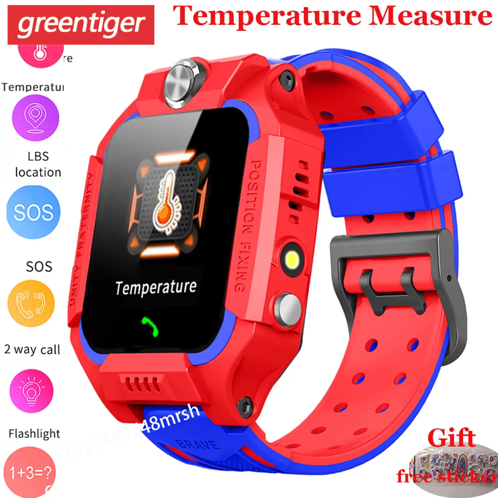 Детские умные часы с термометром IP67 фунтов местоположение вызова на заднюю