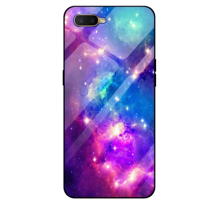 Для OPPO RX17 Neo case 6," Звездное небо закаленное стекло+ края из ТПУ тонкий жесткий чехол для OPPO RX17Neo бампер RX 17 Neo чехлы - Цвет: A12