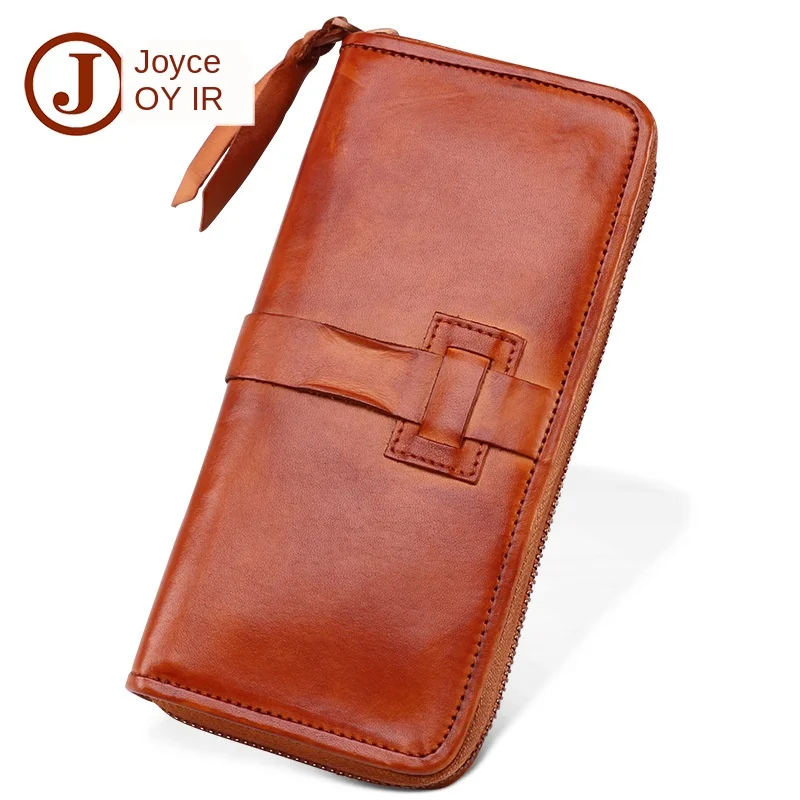 

Men's Wallet Skeleton-Skin Vintage Handmade Men's Bag Clutch Leather Men's Long Pattern Wallet Factory Supply