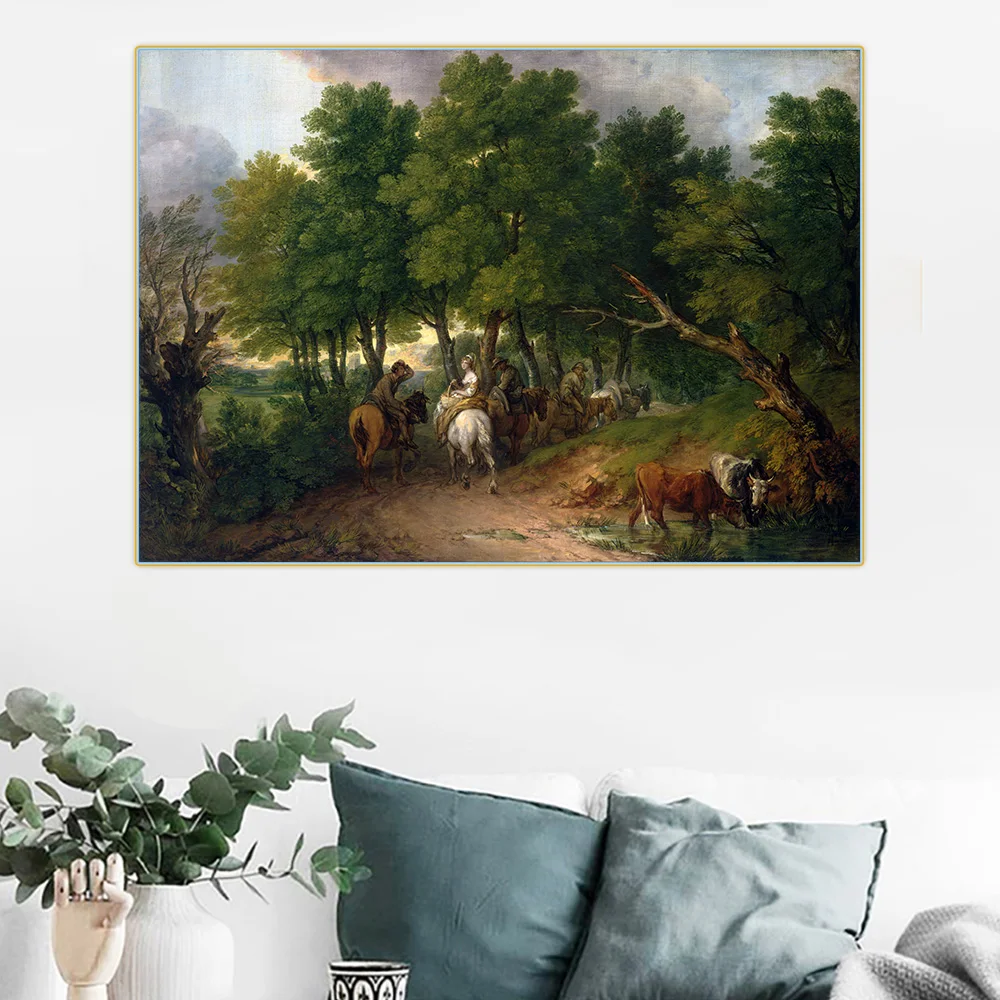 Citon Thomas Gainsborough Road дорога с рынка Canvas холст искусство Масляная живопись