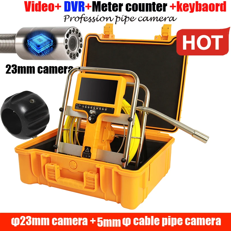 

Drain Sewer Wall Cave Pipe Inspection DVR counter Camera Pipe Endoscope Borescope 23mm long cable Pipeline Sewage Snake Camera