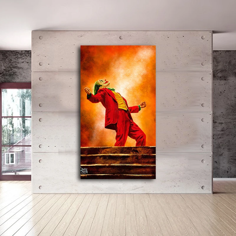 Постер фильма Джокер печатный портрет на холсте настенная живопись декор для