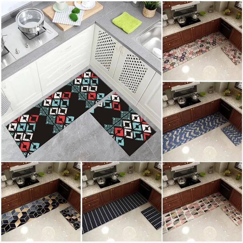Нескользящий современный ковер кухонный напольный коврик с геометрическим