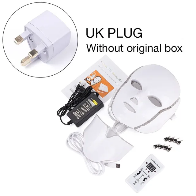 UK Plug NO box Fototerapia Led фотон омолаживающая маска для кожи тушь для лица акне спектрометр тушь светильник для лица терапия маска - Цвет: UK Plug NO box