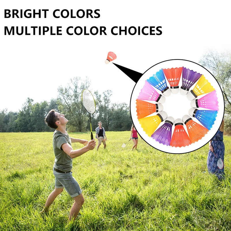 

12pcs Colorful Badminton Balls Portable Plastic Badminton Shuttlecocks Durable Badminton Ball for Training Exercise Indoor