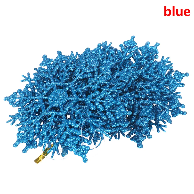 blue 12 шт./компл. к требованиям заказчика; сверкающие; блестящая Снежинка рождественские украшения для рождественской елки вешалка гирлянда для изготовления украшений - Цвет: blue