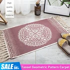 Ковер с кисточками в стиле ретро, простой хлопковый льняной мат, Придверный коврик для гостиной, спальни, мягкий и удобный коврик, домашний декор