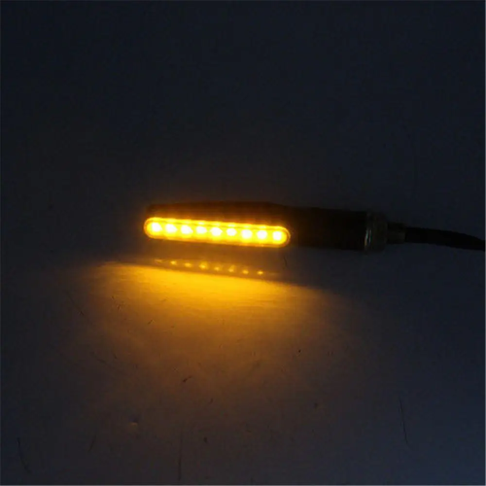 

Universal 2Pcs 12V Motorcycle LED Turn Signal Light Horizontal Shape Blinker Flashing Indicator Lamp Moto Tail Brake Lights