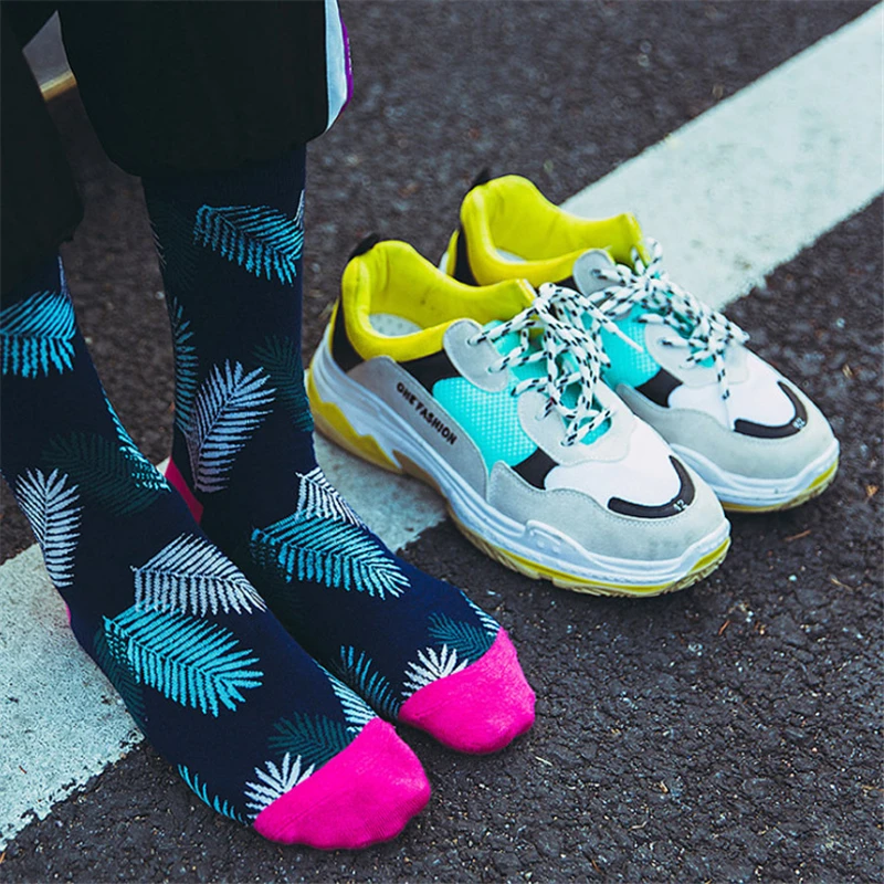 Женские индивидуальные парные носки смешные Веселые хлопковые мужские женские с