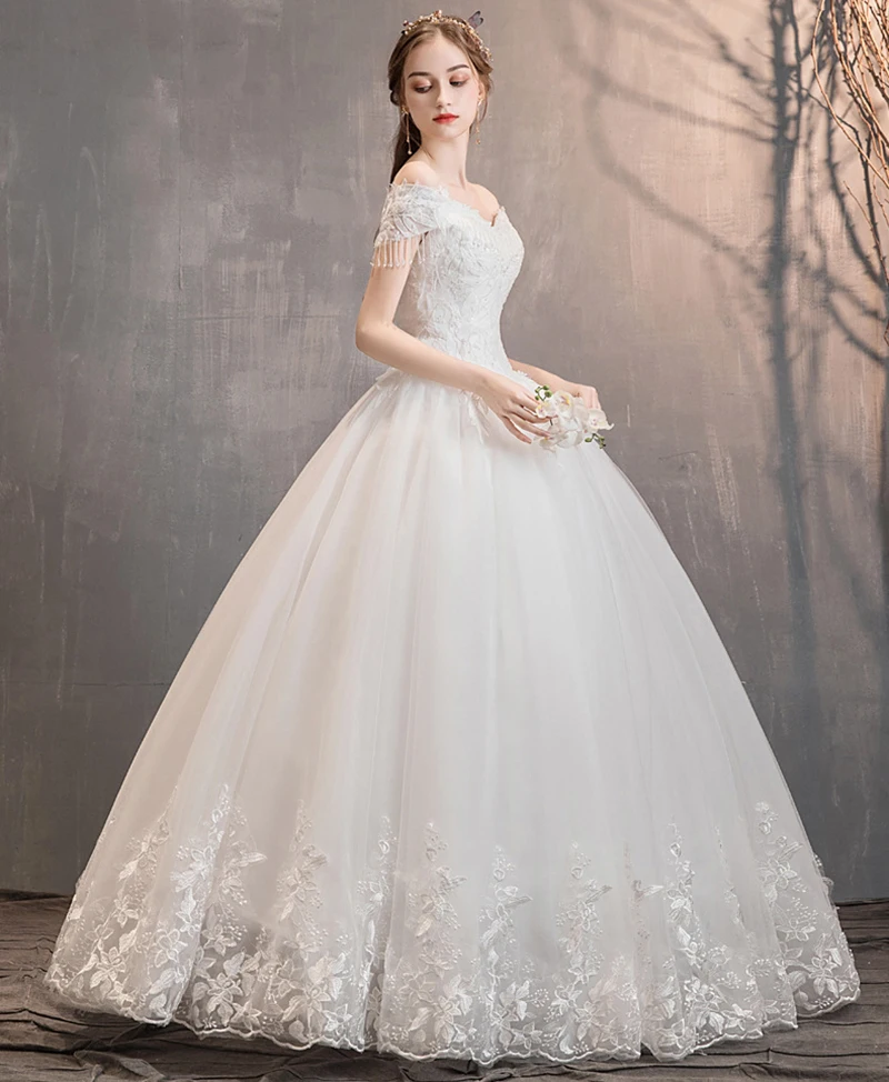 Модные дешевые свадебные платья цвета слоновой кости из органзы с бисером 2022