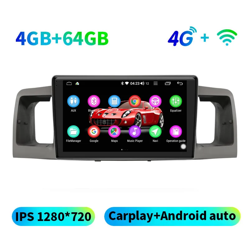 JY-TO159N4GS Радуясь HD 9 ''головное устройство Android 8,1 1 din Автомобильный мультимедийный dvd-плеер gps авто радио для TOYOTA Corolla E120 e 120 wifi стерео - Цвет: JY-TO159N4GS
