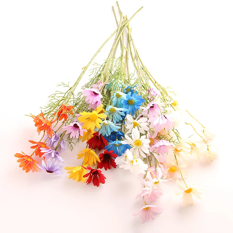 5 вилок головок искусственная ромашка шелковые цветы искусственные ромашки